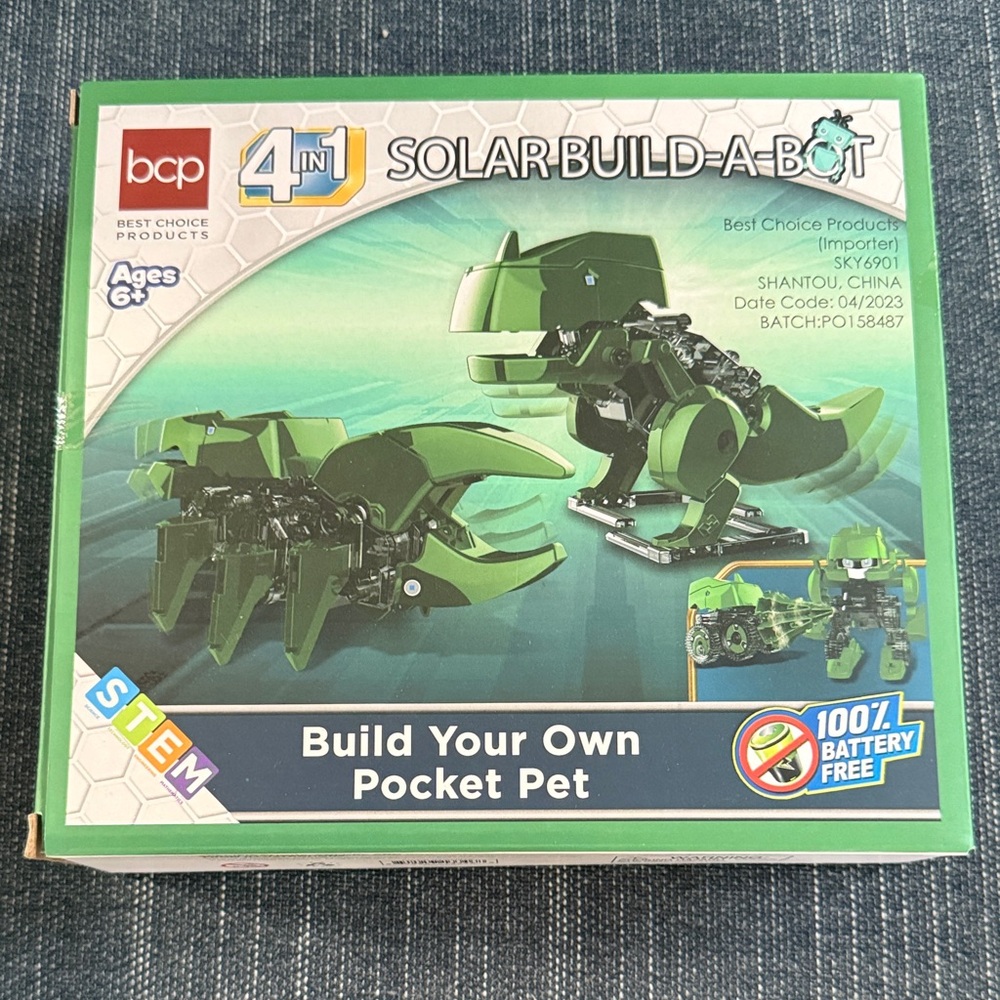 NEW Best Choice Products 4-in-1 Solar Build-a-Bot Pocket Pet STEM Homeschool